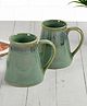 Clio's Heritage Store Sculpted Emerald Green Double glazed Mug -  Set of 2