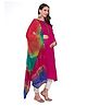 Mom for sure by Ketki Dalal Full Sleeves Placket Mirror Work Embellished Anarkali Maternity Kurta With Chiffon Bandhni Dupatta and concelead Zipper Access - Pink