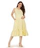 Mom for sure by Ketki Dalal Sleeveless Polka Dot Printed Maternity Midi Dress With Concealed Zipper Nursing Access - Yellow