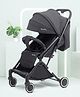 Bonfino Feather Lite Cabin Stroller with Linen Fabric and Compact Tri-fold - Black