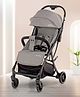Bonfino Aero Lite Baby Cruiser Stroller, Single Hand Fold, 5-Point Safety Harness, Swivel Wheels - Grey| Reclining Backrest and Adjustable Foot Rest| Concealed Link Brake