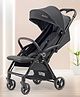 Bonfino Quick Fold Magic Stroller - Premium Melange Fabric, 5-Point Harness, Aluminium Frame, Black| Suspension| Linked Brake| Reclining Backrest and Adjustable Foot Rest| Integrated Trolley Handle| Self-standing When Folded