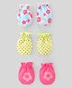 Babyhug 100% Cotton Knit Mittens Pack of 3 Floral Print - Multicolor