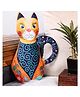 Stitchnest Cat Garden Shaped Cushion for Home Décor - Orange