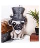 Stitchnest Pug Dog Shaped Cushion for Home Décor - Cream