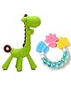 Luvlittle Silicone Combo Of Giraffe Shape & Rattle Handle Teethers - Green
