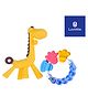Luvlittle Silicone Combo Of Giraffe Shape & Rattle Handle Teethers - Yellow