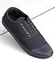 Pine Kids Solid Lace Up School Shoes - Black