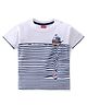 Babyhug 100% Cotton Knit Half Sleeves Ship Printed T- Shirt - White