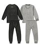 The Boo Boo Club Pack Of 2 Full Sleeves Solid Thermal Wear Sets - Black & Grey