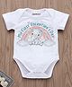 KNITROOT Valentine Theme Half Sleeves Baby Elephant Printed Onesie - White
