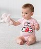 KNITROOT Valentine Theme Half Sleeves Love Is In The Air Printed Onesie - Pink