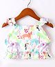 ORRIGANY Knitted Sleeveless Top & Capri Length With Animals Print -Multicolor