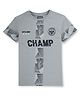 GINI & JONY Half Sleeves Champ Text Printed Tee - Grey