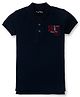 PALM TREE Half Sleeves Placement Text Embroidered Tee - Blue