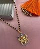 Digital Dress Room Gold & Silver Plated Ganesha Pendant Mangalsutra Designs Black Beads Single Line Chain For Women