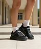 Pine Kids School Shoes with Velcro Closure -  Black