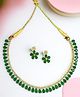 The Pari American Diamond Necklace Set- Green