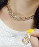 THE PARI designer AD sqaure necklace set