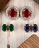 The Pari Stylish American Diamond Inter-changeable Earrings -Multi