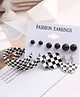 The Pari Stylish Designer 6 Pair of Earrings -Black