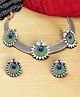 The Pari Epoxy Peacock Oxidised Necklace- Multi