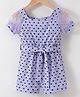 Kookie Kids Half Sleeves Jumpsuit with Heart Print - Purple
