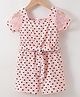 Kookie Kids Half Sleeves Jumpsuit with Heart Print - Pink