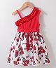 Kookie Kids Sleeveless One Shoulder Frock Floral Print - Red