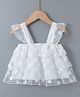 Kookie Kids Sleeveless Top With Polka Dots Print - White