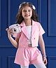 Mark & Mia Half Sleeves Box Fit Party Jacket with  With Inner Top- Pink