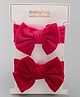Babyhug Free Size Bow Style Headbands Pack of 2 - Red & Dark Pink