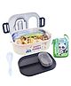FunBlast Panda Theme Lunch Box with Fork and Coin Pouch  Black