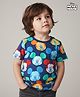 Babyhug Disney 100% Cotton Knit Half Sleeves T-Shirt Mickey Mouse Print - Navy Blue