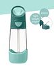 b.box Straw Top Water Bottle for kids - Spill Proof & Easy to Carry 450ML - Emerald Forest Green