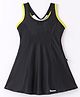 Rovars Cotton Lycra Sleeveless Frock Style Swimsuit - Black & Yellow