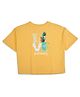 My Milestones Half Sleeves Love Text Printed Top - Yellow