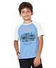 My Milestones Cotton Half Raglan Sleeves Ready For Adventure Text Printed Tee - Blue