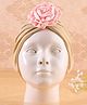 KIDLINGSS Satin Flower Applique Turban Cap - Cream