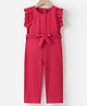 Kookie Kids Frill Sleeves Solid Color Jumpsuit - Red