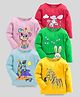 KUCHIPOO Pack Of 5 Full Sleeves Zebra Kitten & Bunny Printed Tees - Multi Colour