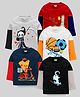 KUCHIPOO Pack Of 5 Doctor Full Sleeves Balls & Astronaut Printed Tees - Multi Colour