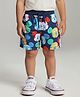 Babyhug Disney Cotton Terry Knit Knee Length Shorts With Mickey Mouse Print - Navy Blue