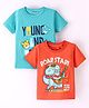 Dapper Dudes Pack Of 2 Half Sleeves Young & Roadstar Printed Tees - Orange & Blue