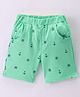 Pink Rabbit Single Jersey Above Knee Length Short Anchor Print - Green