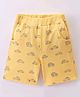 Pink Rabbit Single Jersey Above Knee Length Short Cars Print - Yellow
