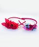 Tia Hair Accessories Set Of 2 Floral Applique Embellished Hairband - Red Multi Colour