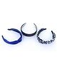 Tia Hair Accessories Set Of 3 Retro Style Shinny & Leopard Printed Velvet Hair Bands - Royal Blue, Brown