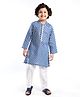 Babyhug Cotton Woven Full Sleeves Printed Kurta - Blue