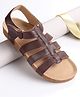 Pine Kids Velcro Closure Sandals - Brown
